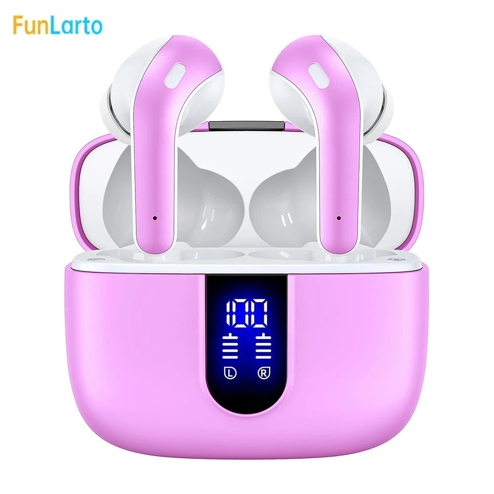 Wireless Earphones with Bluetooth 5.3, Quad-Mic Call Noise Reduction