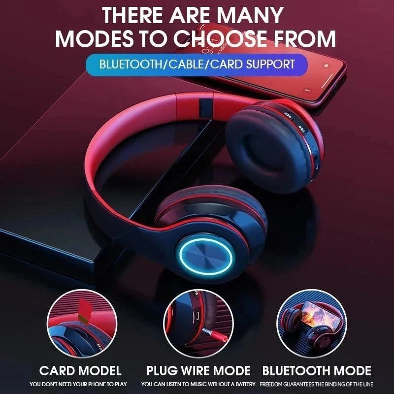 Wireless Bluetooth 5.0 Headphone With Microphone On-Ear Headset Stereo