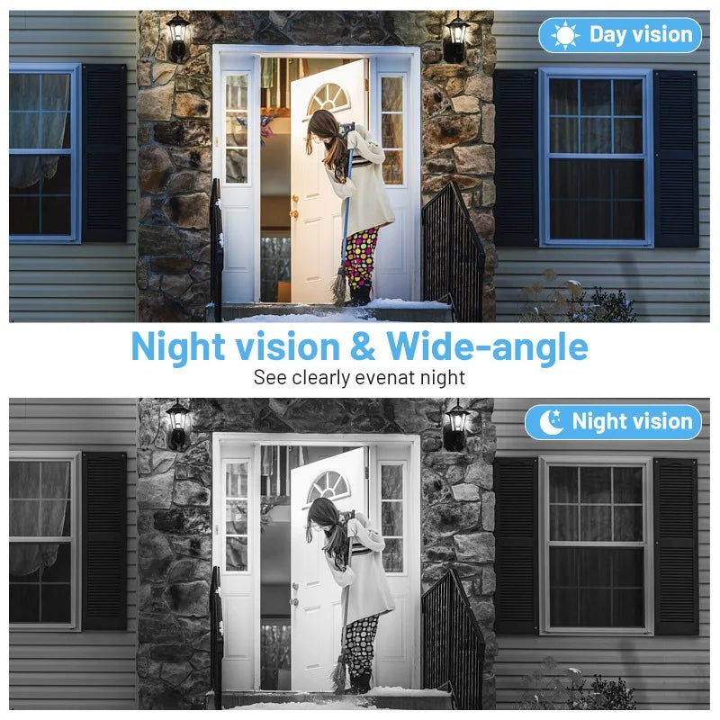 Smart WiFi Doorbell 1080P HD Wide Angle Camera Wireless Doorbell Motion