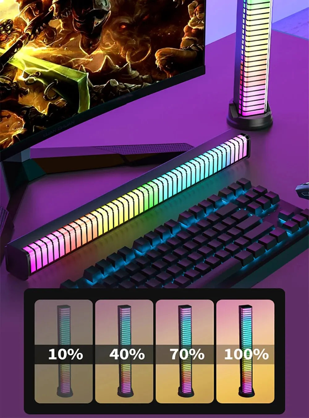 Smart RGB Pickup Lights LED 3D Double Sided Ambient Lamp APP Control Sound