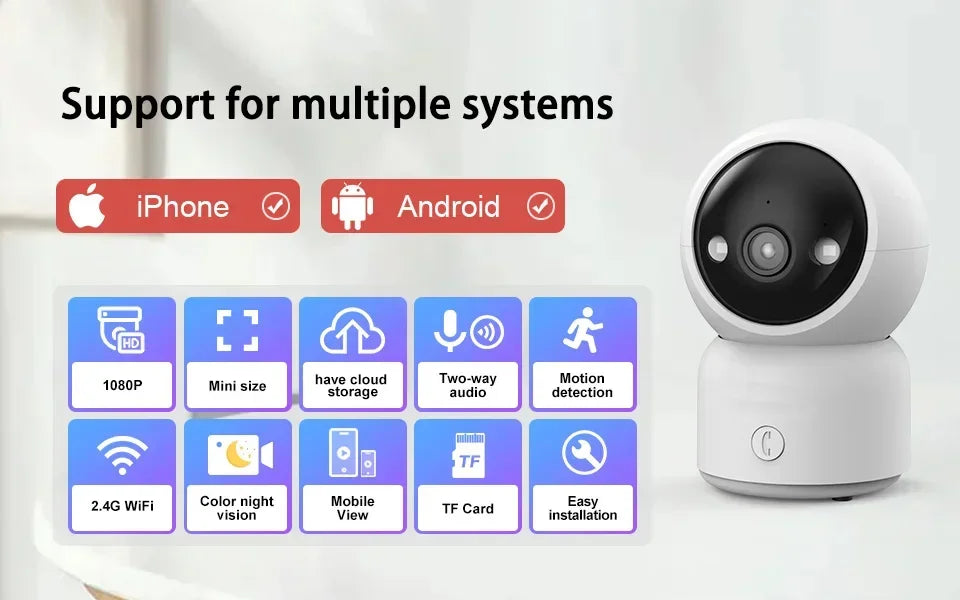Smart Camera HD Security Surveillance 2.4GHz Indoor Monitoring Baby Night