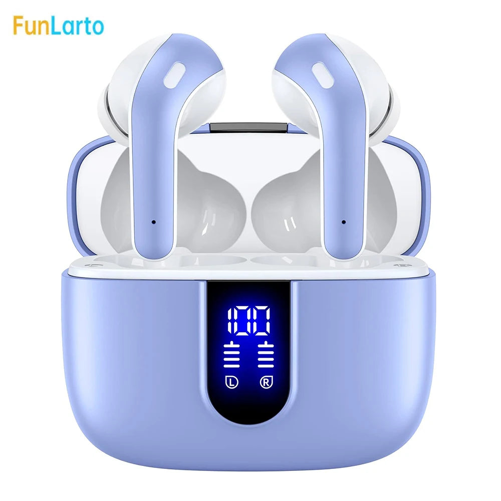Wireless Earphones with Bluetooth 5.3, Quad-Mic Call Noise Reduction