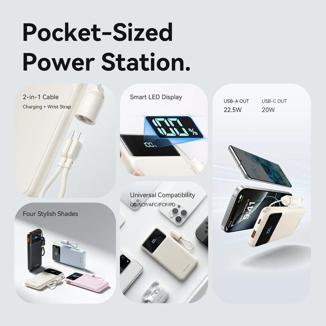 Vention CCC 22.5W 10000mAh Power Bank Portable Fast Charger for Xiaomi