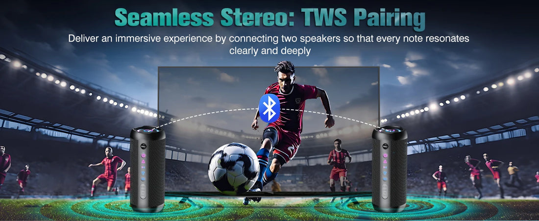 Portable Bluetooth Speaker, Bluetooth 5.4 Speaker, 30W Dual Speaker, Deep Bass