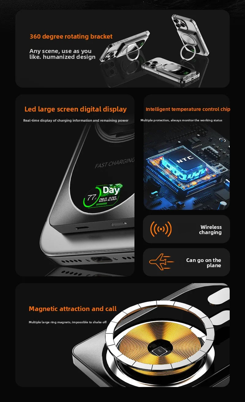 For Apple Watch 10000mAh Wireless Power Bank Magnetic With Stand