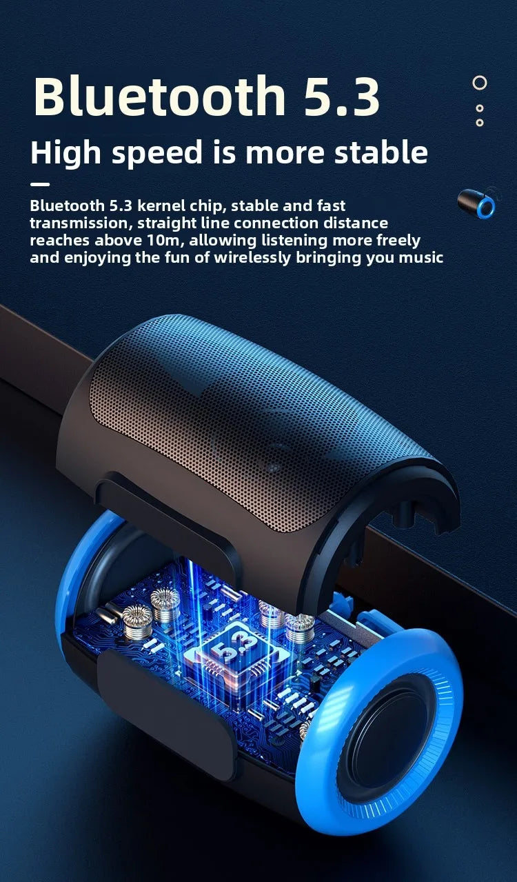 Portable Speaker Wireless Bluetooth Speakers with 5.3 Stereo FM/SD/USB