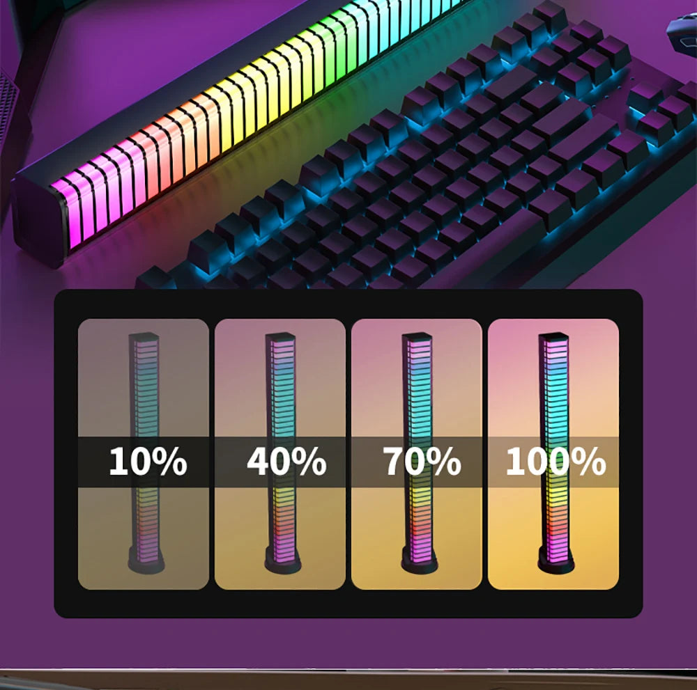 Smart RGB Pickup Lights LED 3D Double Sided Ambient Lamp APP Control Sound