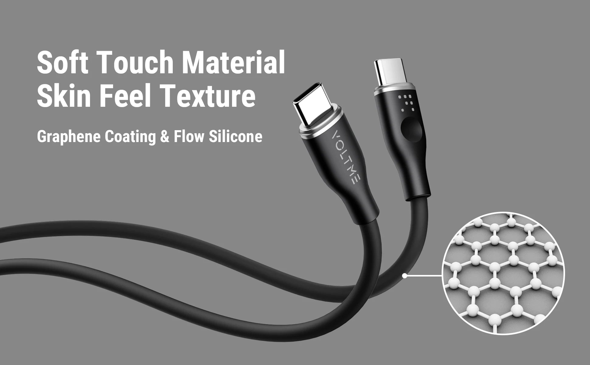 VOLTME PD 60W USB C TO USB Type C Cable 3A Fast Charging Cable QC 4.0