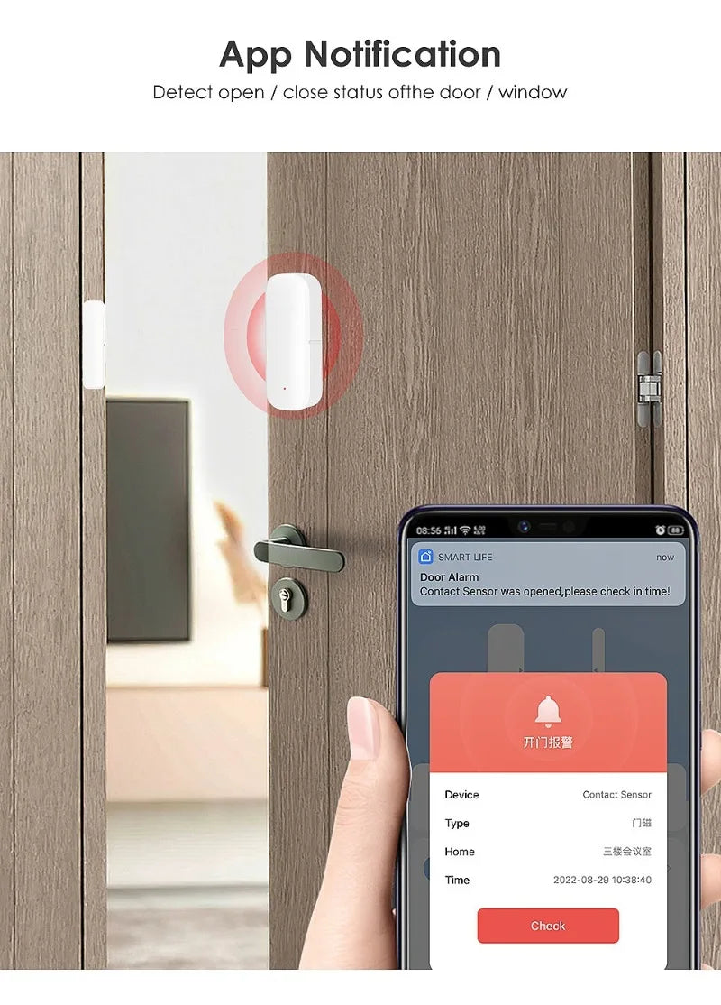 Smart Life App WiFi Door Sensor Window Sensor Open/Close Detector Security
