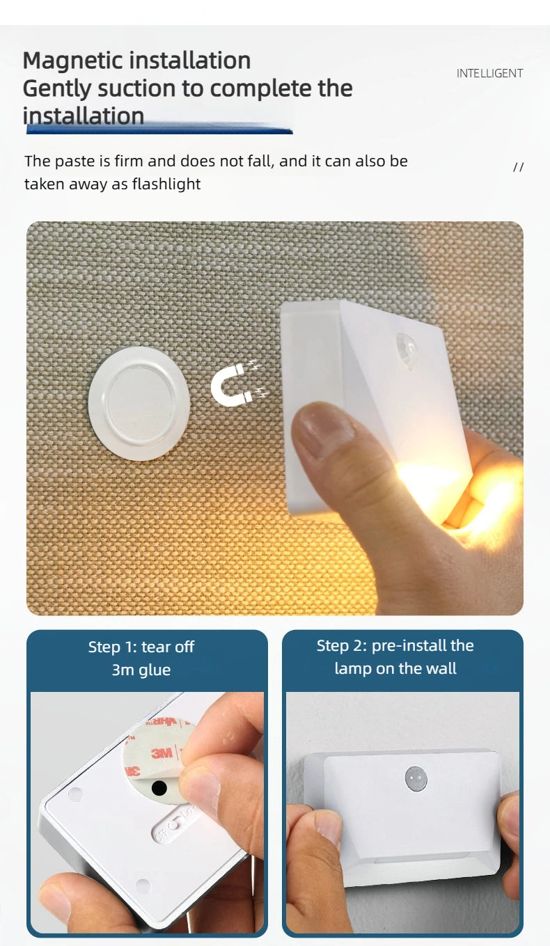 Smart Motion Activated Wall Light - 2200mAh USB-C Fast Charge