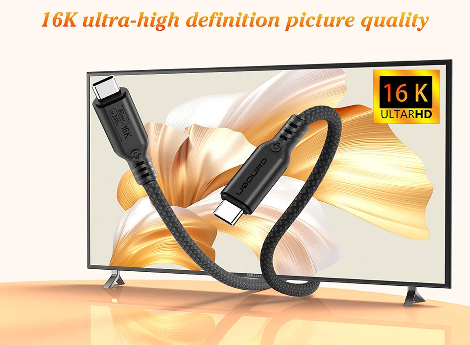 UGOURD Thunderbolt 5 Cable Type C 80Gbps USB4 Gen4 USB C to C 240W