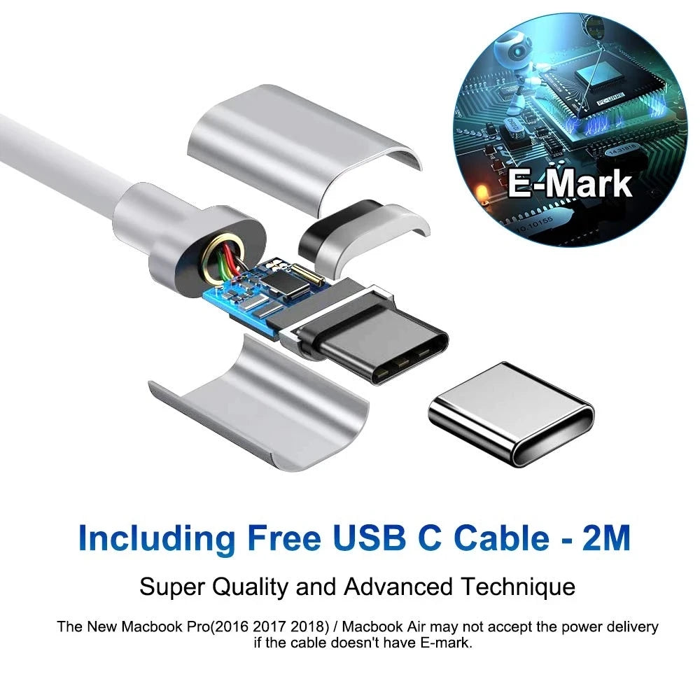 140W USB-C Power Adapter for MacBook Pro 16/15/14/13 Inch & iPad Pro (2021