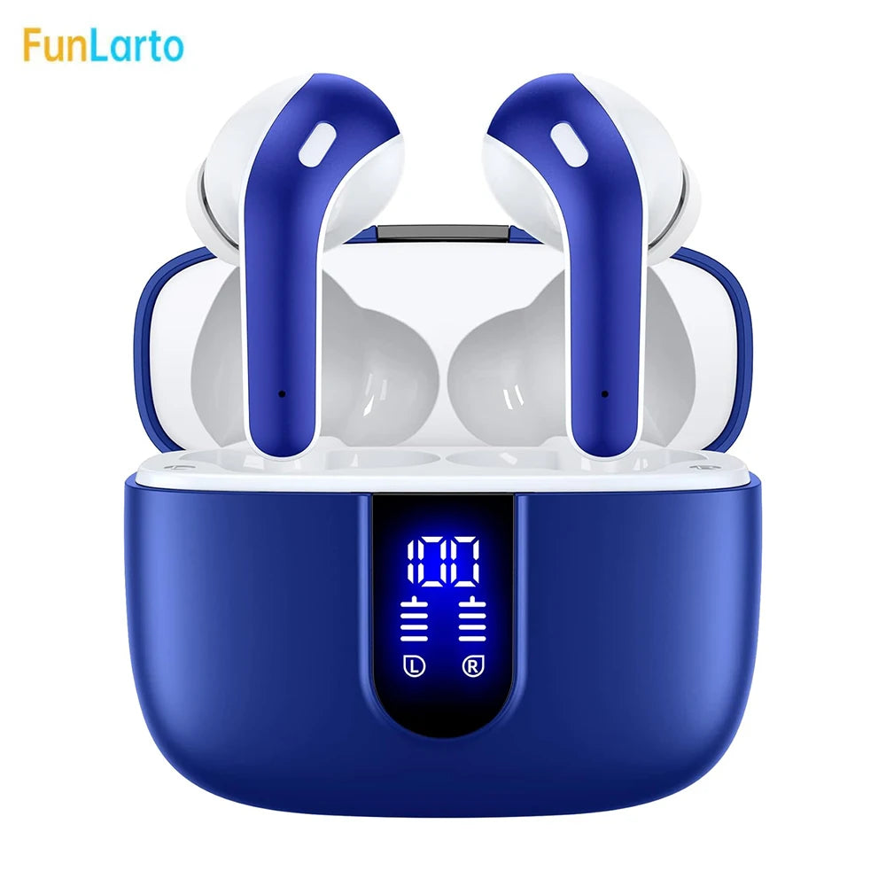 Wireless Earphones with Bluetooth 5.3, Quad-Mic Call Noise Reduction
