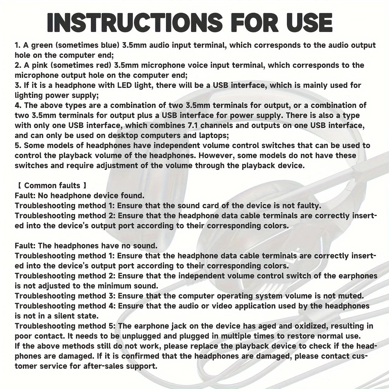 7260 Wired Headphones with Microphone，Suitable for work