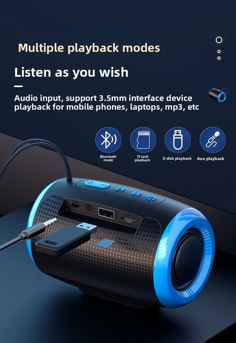 Portable Speaker Wireless Bluetooth Speakers with 5.3 Stereo FM/SD/USB