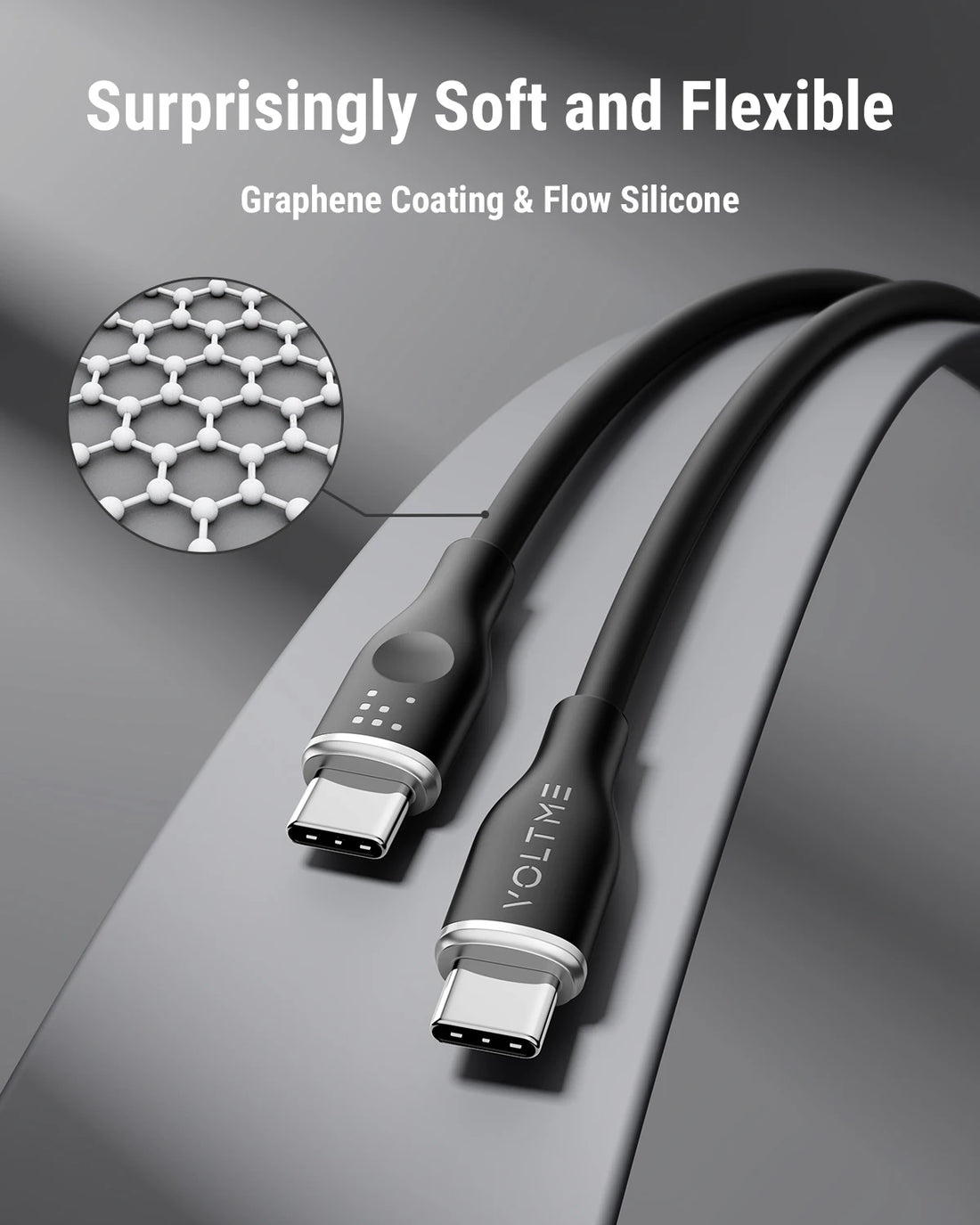 VOLTME PD 60W USB C TO USB Type C Cable 3A Fast Charging Cable QC 4.0