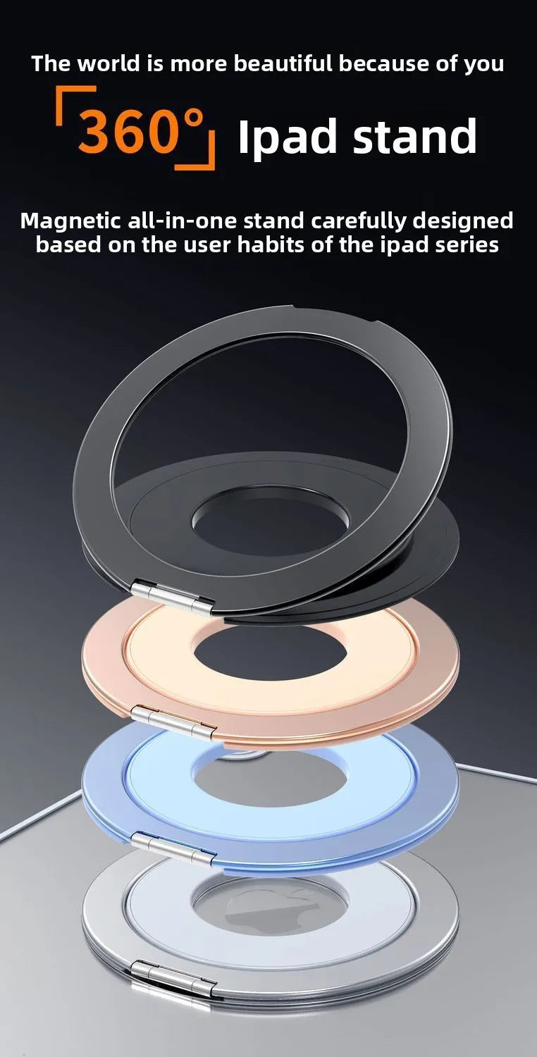 Tablet Magnetic Ring Stand | Foldable Portable, Ultra-Thin & 360° Rotation