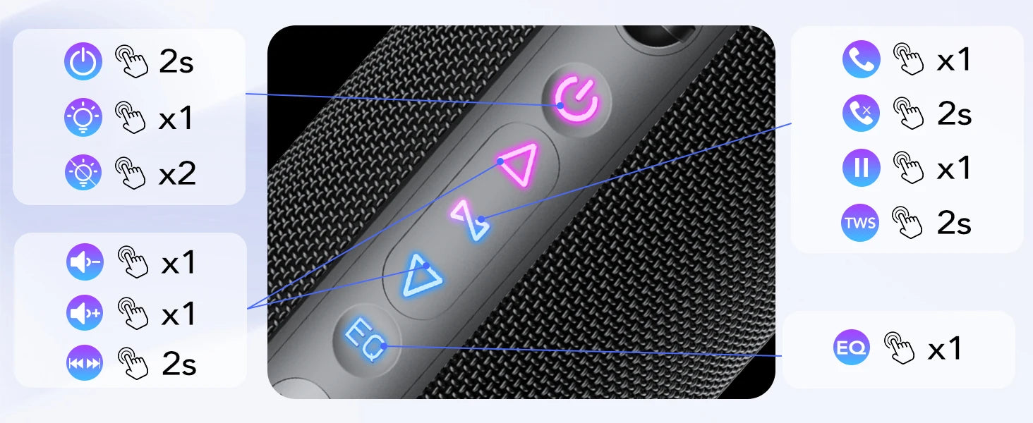 Portable Bluetooth Speaker, Bluetooth 5.4 Speaker, 30W Dual Speaker, Deep Bass