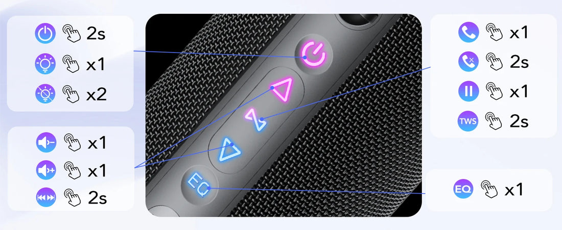 Portable Bluetooth Speaker, Bluetooth 5.4 Speaker, 30W Dual Speaker, Deep Bass