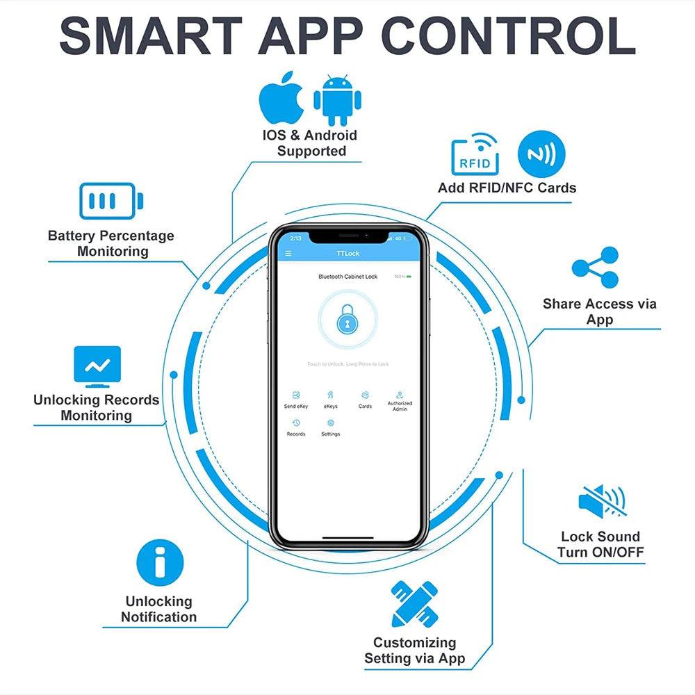 Smart Home Drawer Electronic Lock Hidden DIY Wooden Cabinet Smart Door