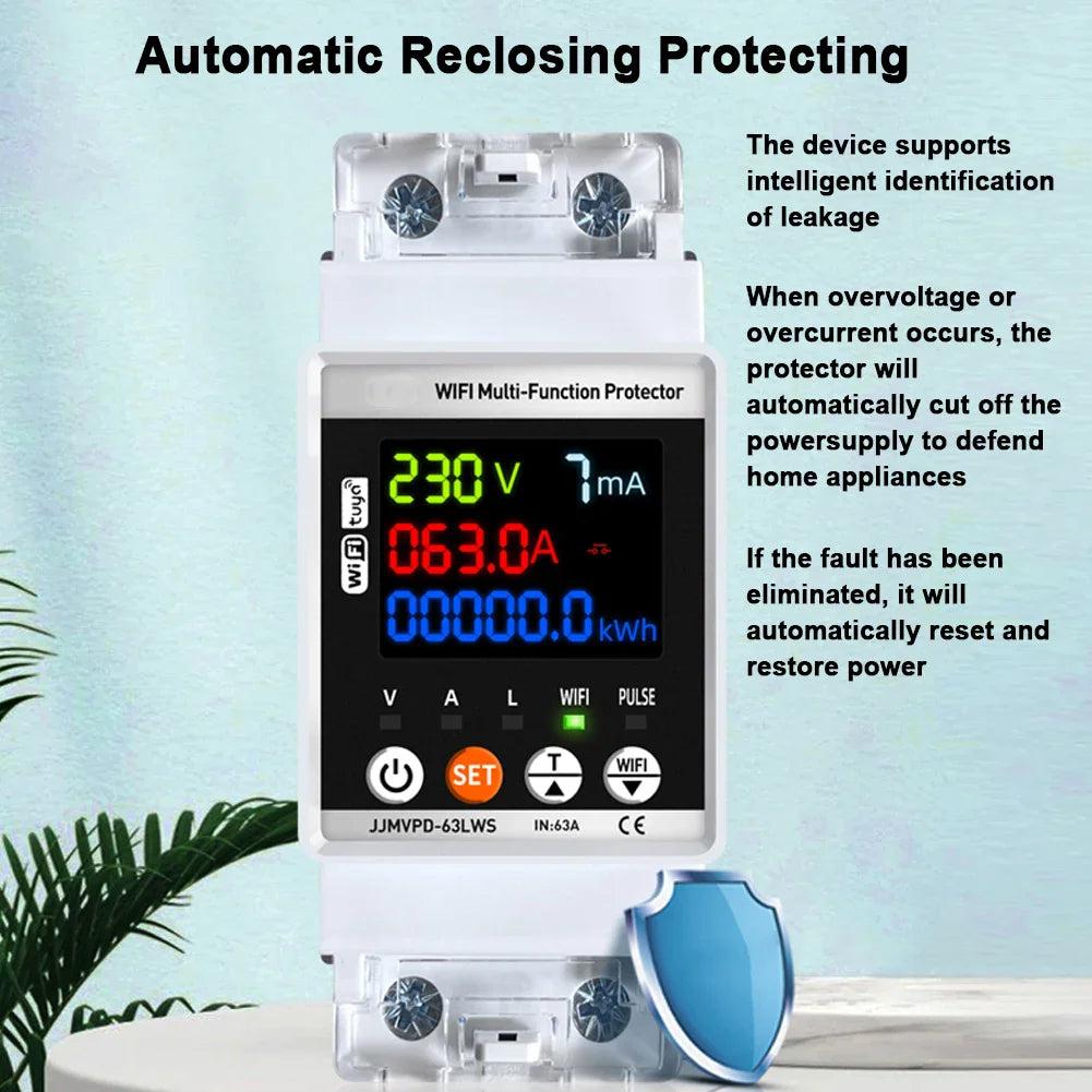 Smart WiFi Automatic Reclosuring Protector Intelligent Circuit Breaker Single