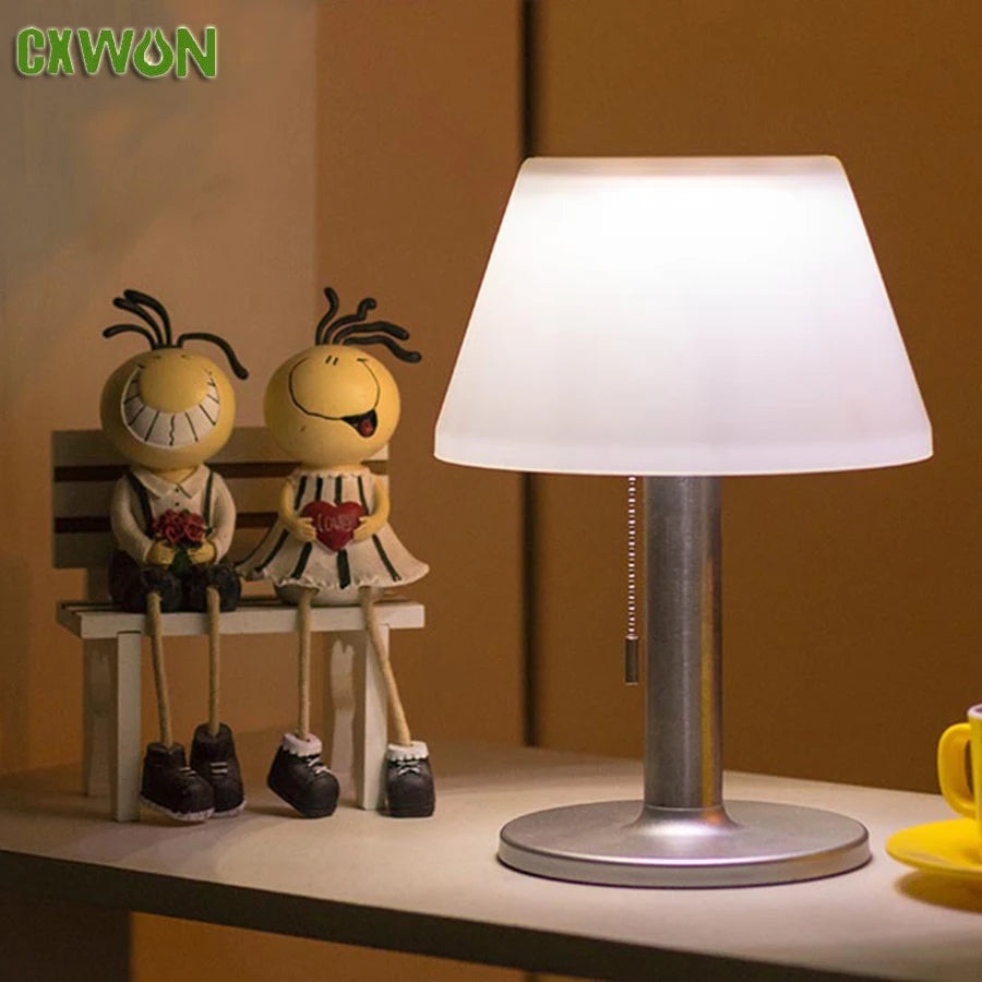 Smart Solar Table Lamp LED White Night Lights for Indoor Desk Outdoor Garden