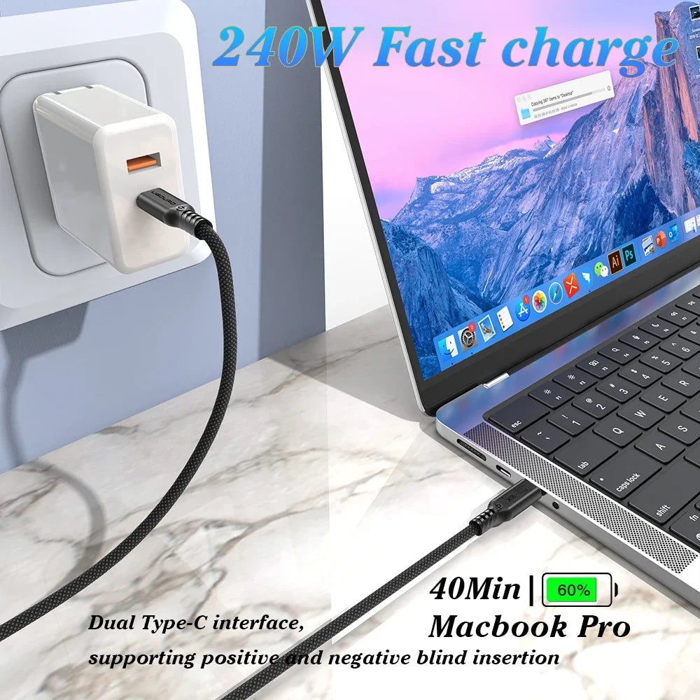 UGOURD Thunderbolt 5 Cable Type C 80Gbps USB4 Gen4 USB C to C 240W