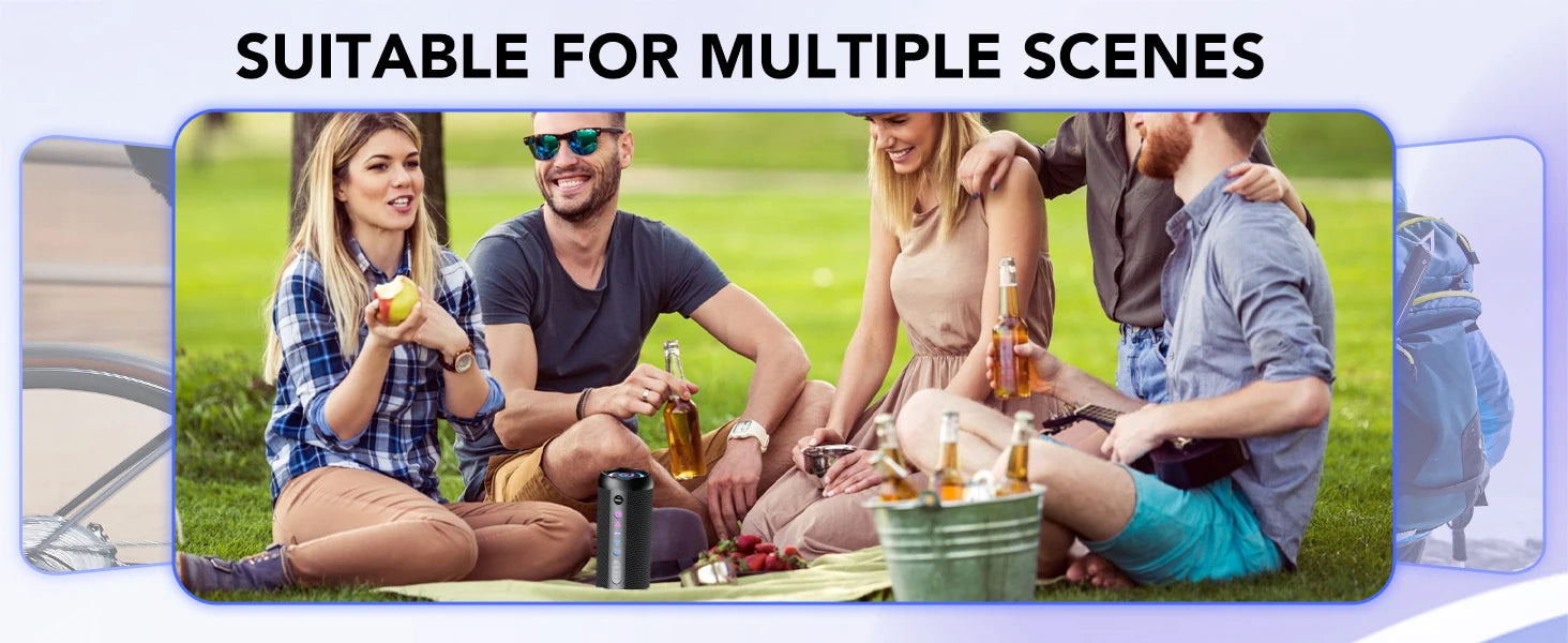 Portable Bluetooth Speaker, Bluetooth 5.4 Speaker, 30W Dual Speaker, Deep Bass