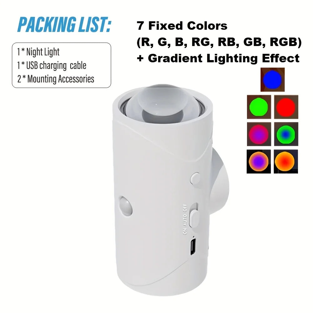 Smart Motion Sensor Night Light,RGB Color Changing LED Mood Lamp