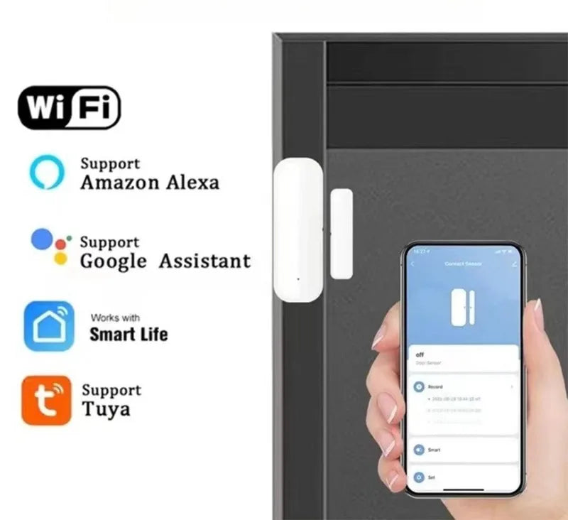 Smart Life App WiFi Door Sensor Window Sensor Open/Close Detector Security