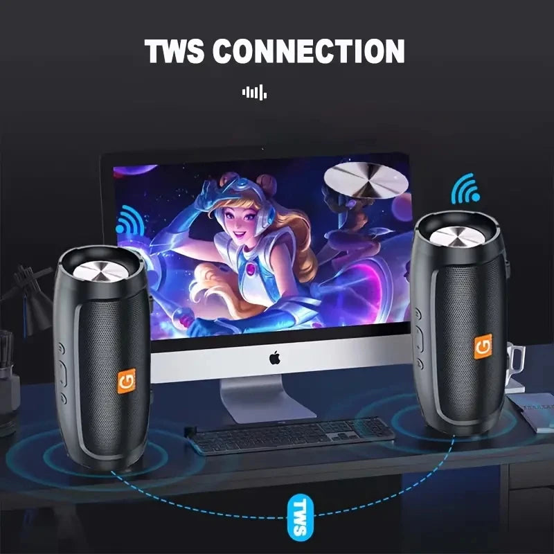 Portable Wireless Speaker,  Dual Speakers, Wireless Connection Between