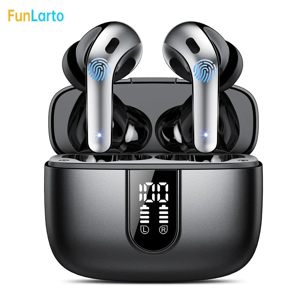 Wireless Earphones with Bluetooth 5.3, Quad-Mic Call Noise Reduction