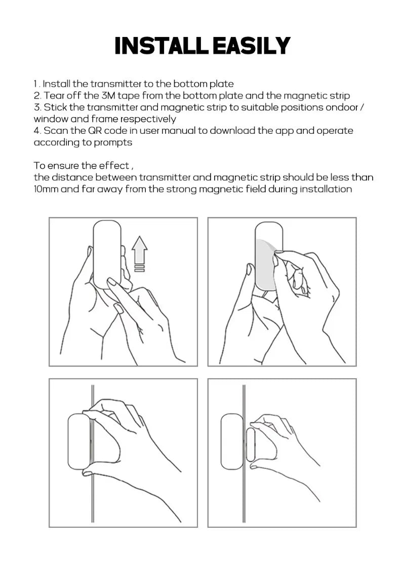 Smart Life App WiFi Door Sensor Window Sensor Open/Close Detector Security