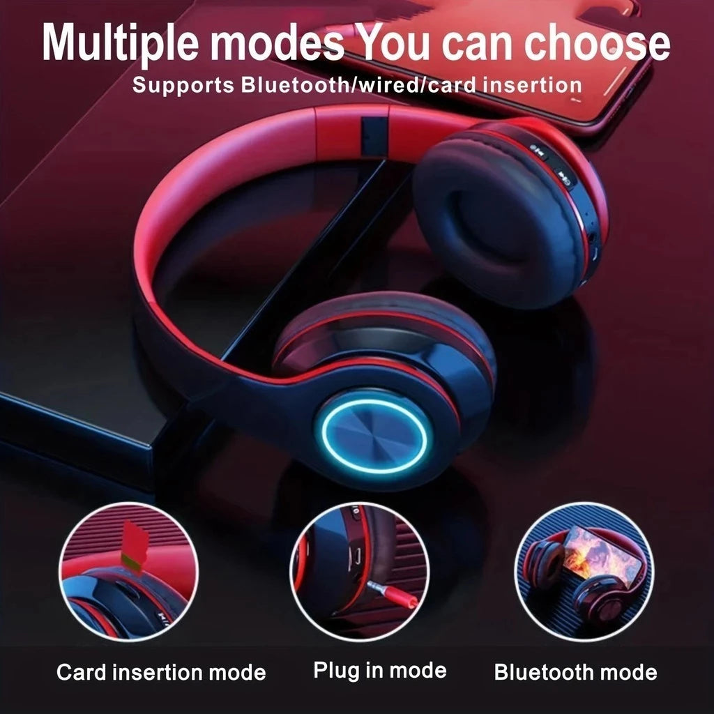 Wireless Bluetooth 5.0 Headphone With Microphone On-Ear Headset Stereo