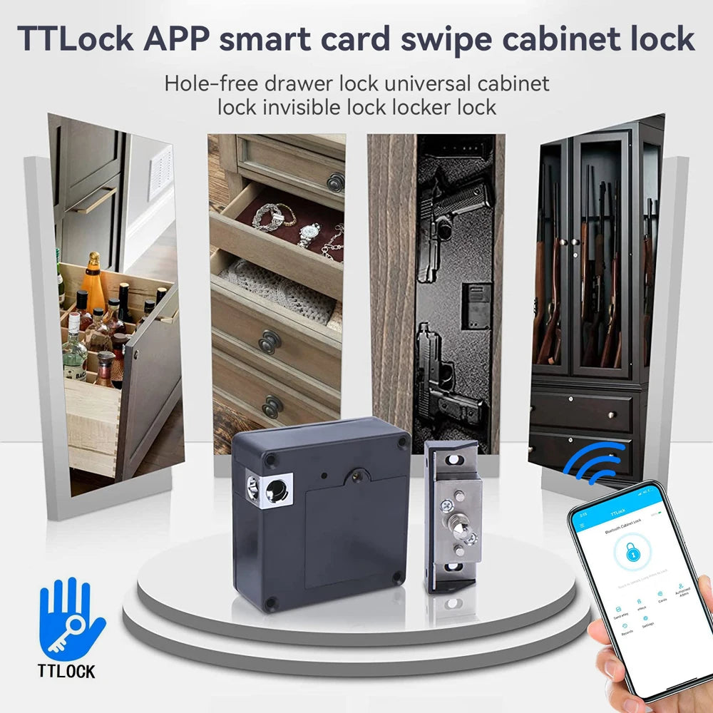 Smart Home Drawer Electronic Lock Hidden DIY Wooden Cabinet Smart Door