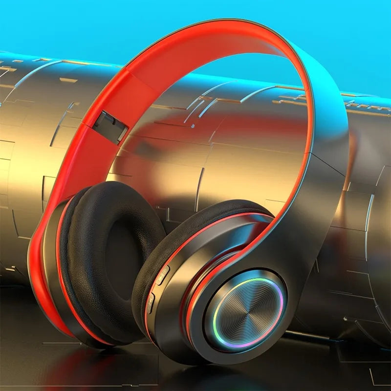 Wireless Over Ear Headphones - Active Noise Canceling, Deep Bass, LED Light