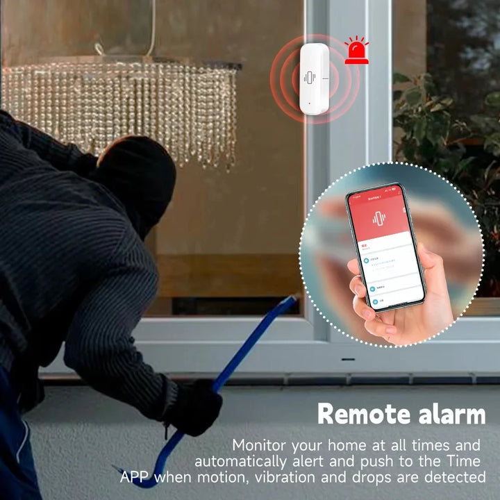 Smart Vibration Sensor ZigBee Sensor Monitor App Control Security Protection