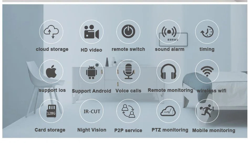 Smart Camera 1080P 360 Angle WiFi Night Vision Webcam Video IP Camera Baby