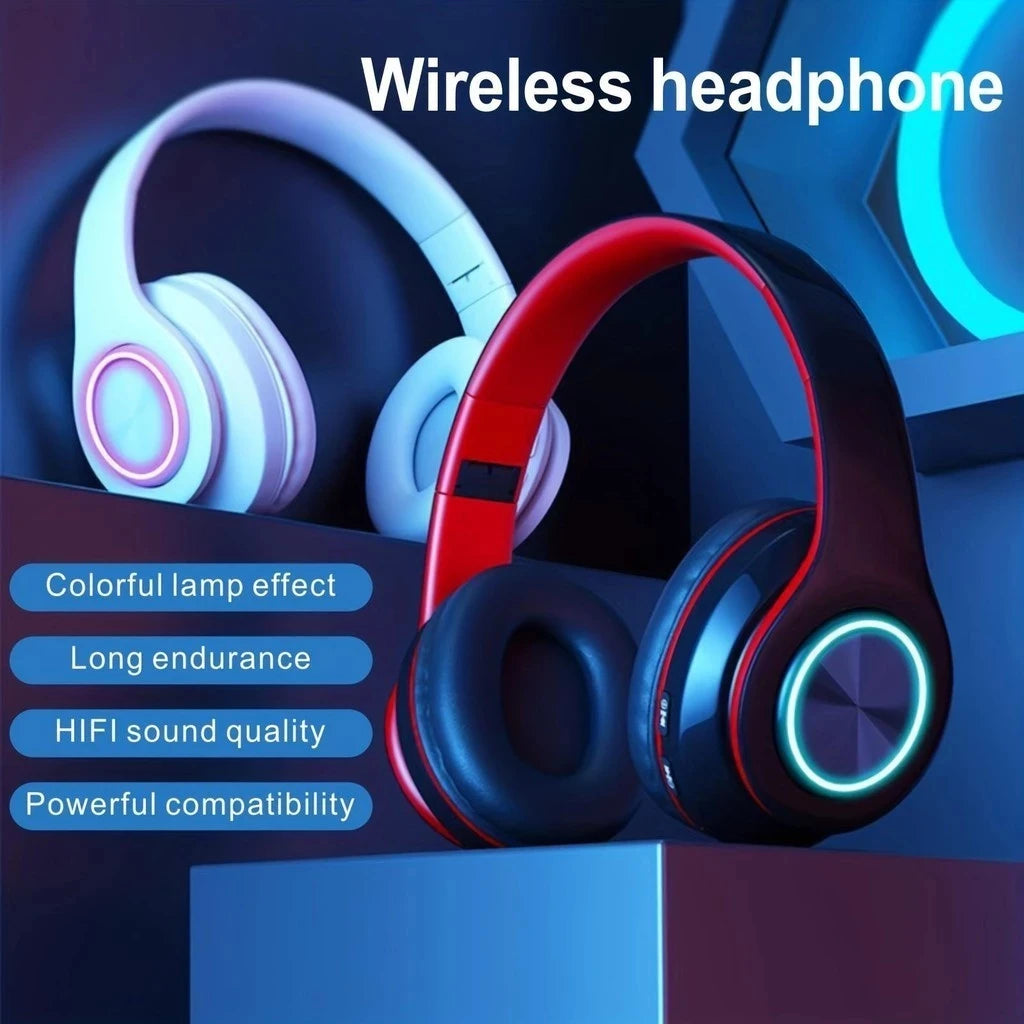 Wireless Bluetooth 5.0 Headphone With Microphone On-Ear Headset Stereo