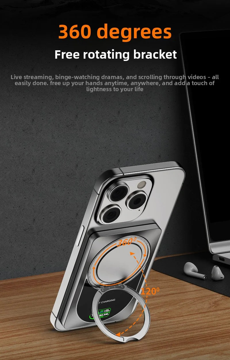 For Apple Watch 10000mAh Wireless Power Bank Magnetic With Stand