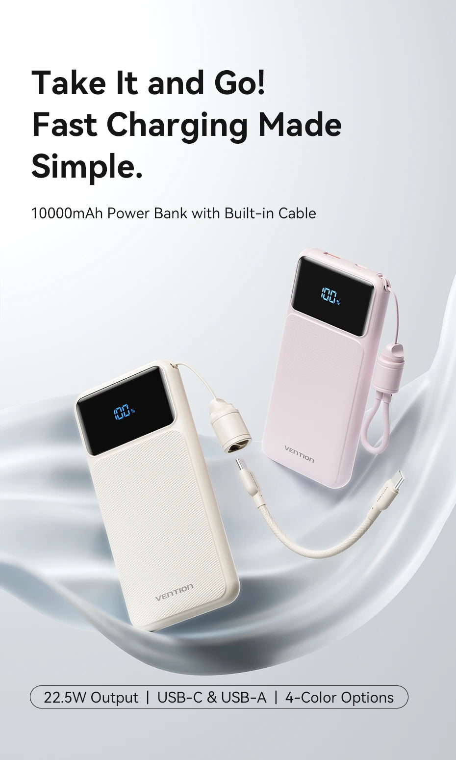 Vention CCC 22.5W 10000mAh Power Bank Portable Fast Charger for Xiaomi