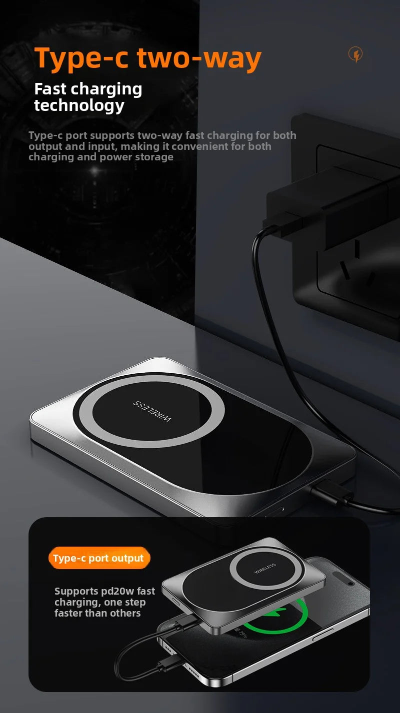 For Apple Watch 10000mAh Wireless Power Bank Magnetic With Stand