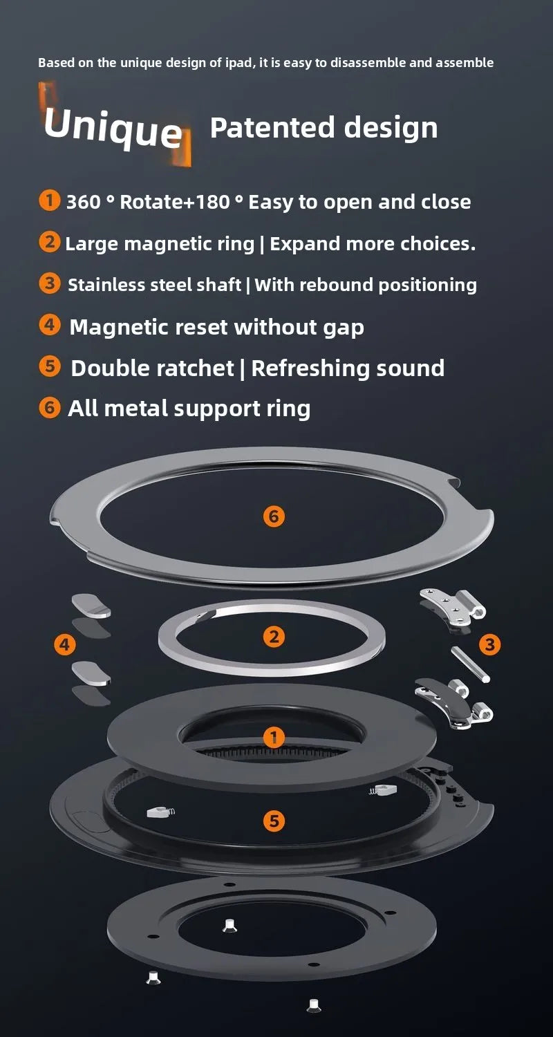 Tablet Magnetic Ring Stand | Foldable Portable, Ultra-Thin & 360° Rotation