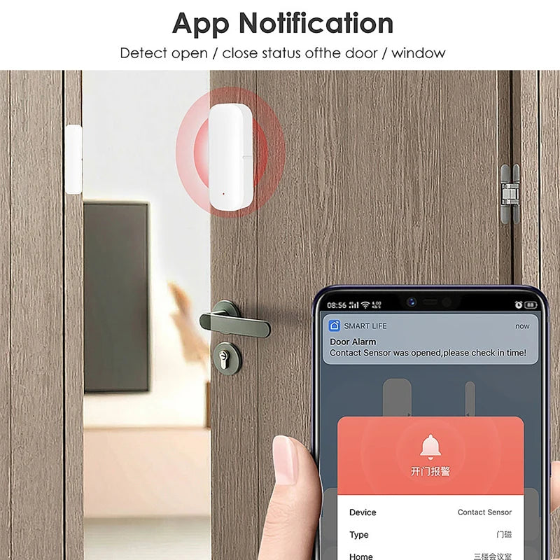 Smart Life App WiFi Door Sensor Window Sensor Open/Close Detector Security
