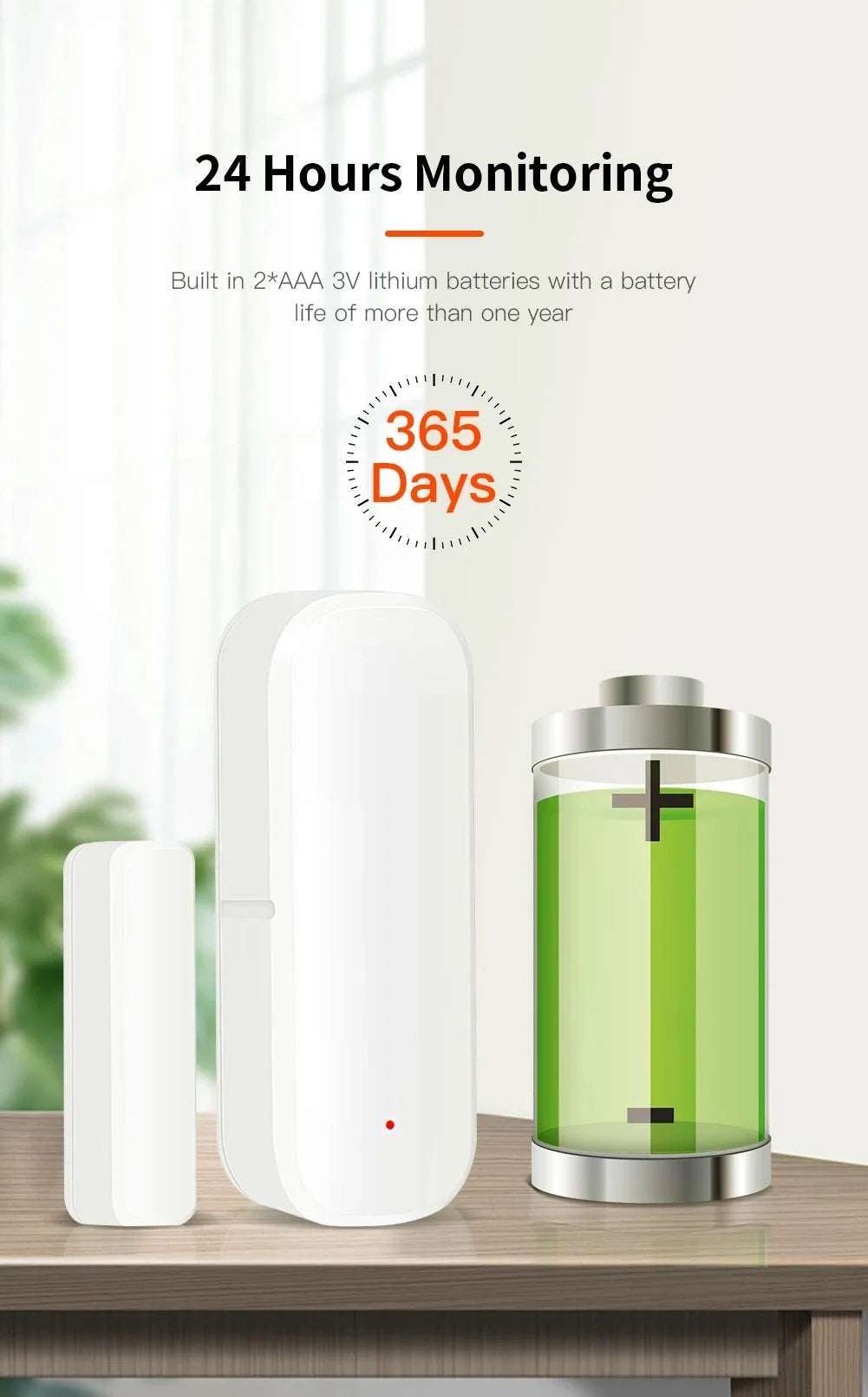 Smart Life App WiFi Door Sensor Window Sensor Open/Close Detector Security