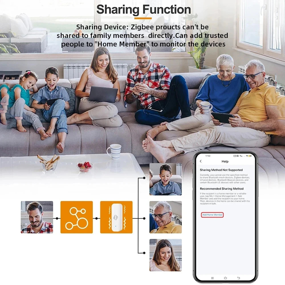 Smart Vibration Sensor ZigBee Sensor Monitor App Control Security Protection