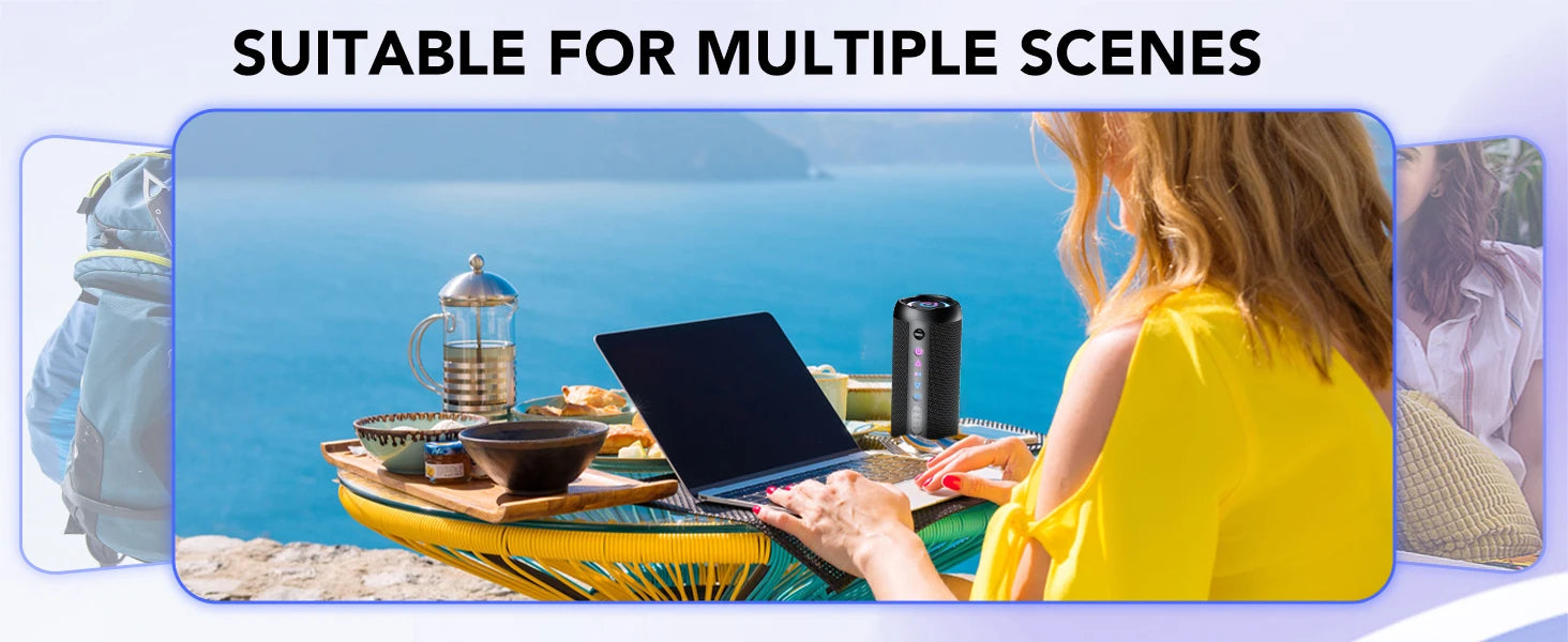 Portable Bluetooth Speaker, Bluetooth 5.4 Speaker, 30W Dual Speaker, Deep Bass