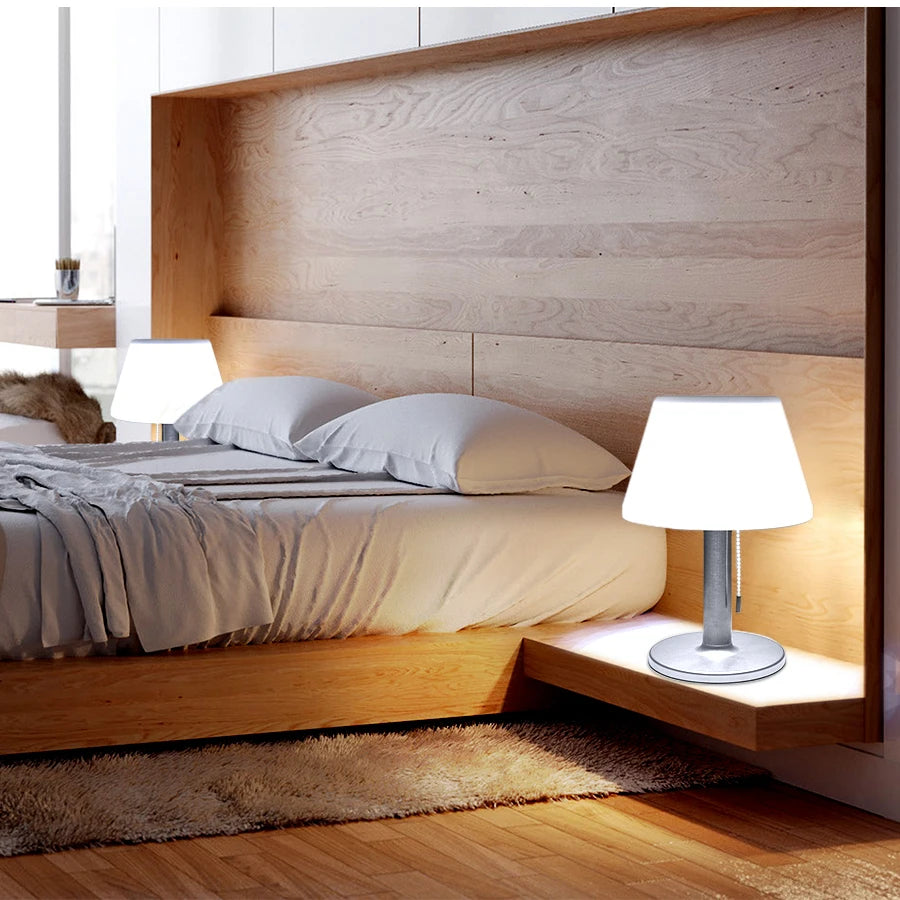 Smart Solar Table Lamp LED White Night Lights for Indoor Desk Outdoor Garden