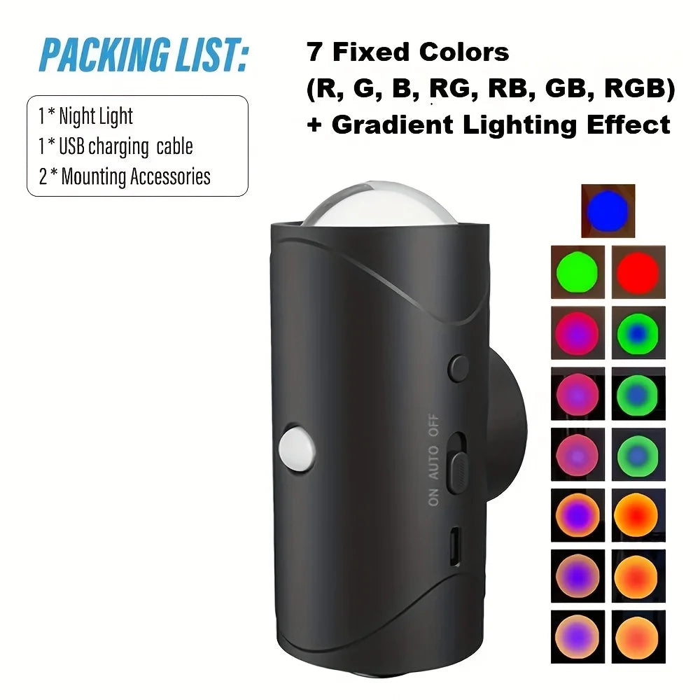 Smart Motion Sensor Night Light,RGB Color Changing LED Mood Lamp