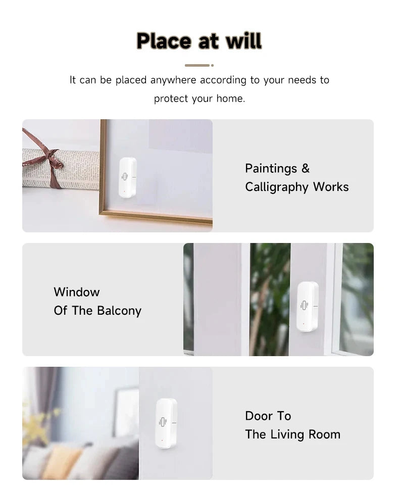 Smart Vibration Sensor ZigBee Sensor Monitor App Control Security Protection